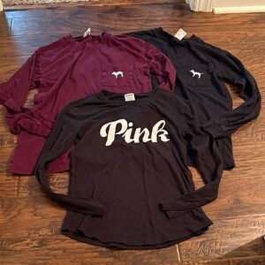 Victoria's Secret PINK Long Sleeve Shirt Bundle